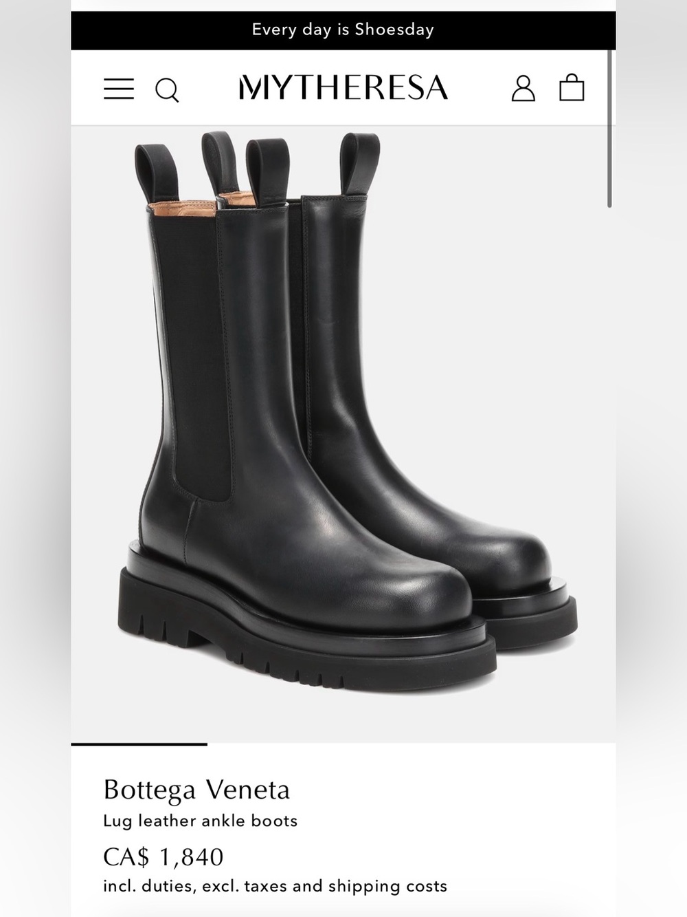 Bottega Veneta Black Leather “the Lug” boots - sz 37 (as is)